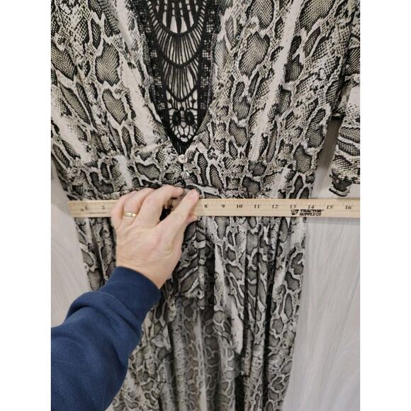 L.I.F.E. Love Is For Eternity Black Snake Print Kimono Bathing Suit Cover Up S - Picture 9 of 9